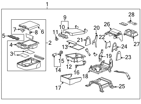 2008 GMC Sierra 2500 HD Front Seat Components Diagram