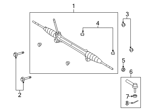 2009 Pontiac Vibe Steering Gear Diagram for 19184331
