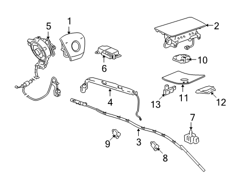 2012 GMC Yukon Air Bag Components Diagram