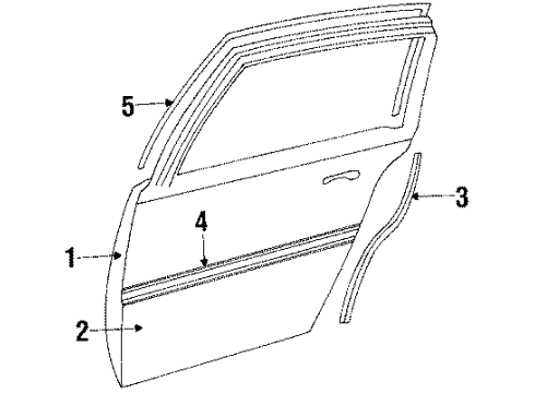 1990 Oldsmobile Cutlass Calais Molding, Rear Passenger Side Diagram for 12394352