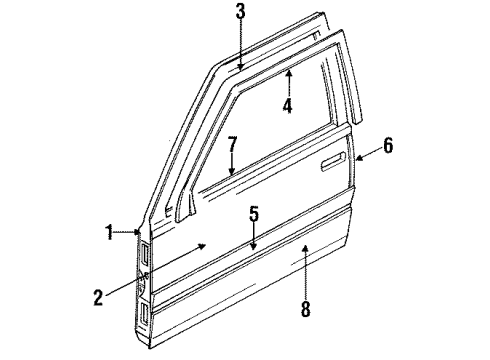 1993 Buick Riviera Door & Components Diagram