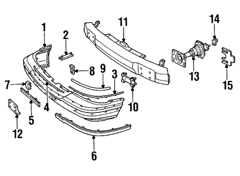 1994 Buick Commercial Chassis Bumper Cover, Front Diagram for 10186201