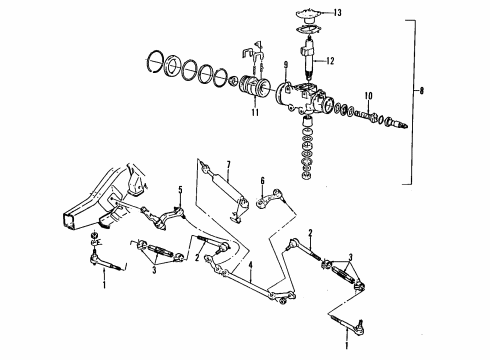 1990 Chevy C3500 P/S Pump & Hoses, Steering Gear & Linkage Diagram