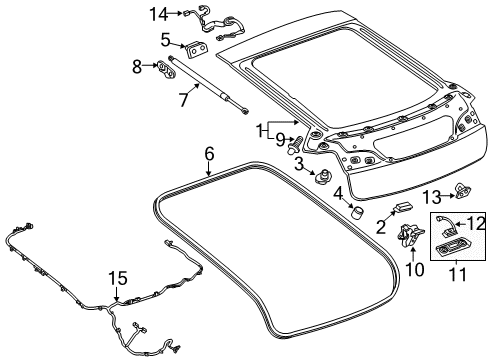2014 Chevy Volt Gate & Hardware Diagram