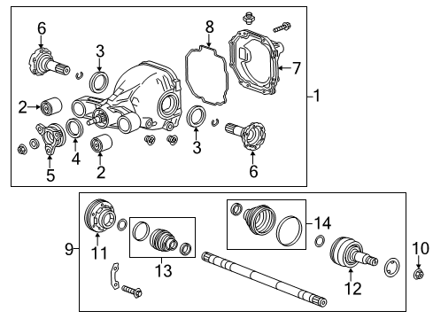 2016 Cadillac CTS Axle & Differential - Rear Diagram