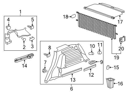 2012 Chevy Captiva Sport Interior Trim - Quarter Panels Diagram