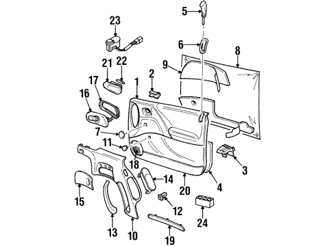 1999 Cadillac Catera Door & Components Diagram