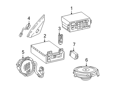 2000 Pontiac Grand Am Package Tray Speaker Diagram for 9374599