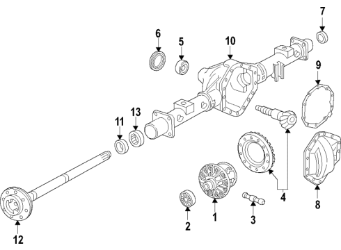 2021 GMC Sierra 1500 Rear Axle, Differential, Propeller Shaft Diagram
