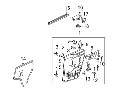 2005 Pontiac Aztek Rear Door Diagram