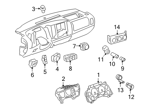2011 GMC Sierra 1500 Cluster & Switches Diagram