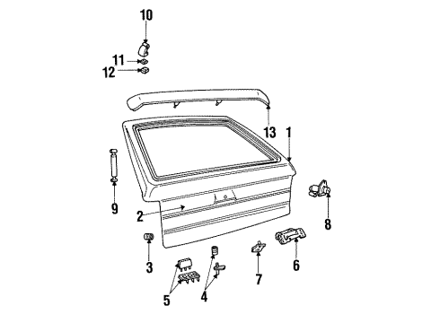 1989 Pontiac LeMans Lift Cylinder Diagram for 90191920