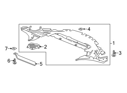 2018 Chevy Equinox Front Bumper & Grille - Splash Shields Diagram