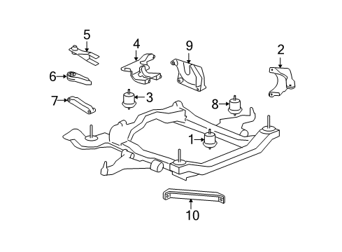2010 Saturn Outlook Strut Bracket Diagram for 25840453
