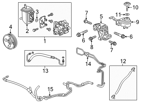 2012 Chevy Captiva Sport P/S Pump & Hoses, Steering Gear & Linkage Diagram
