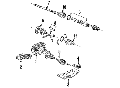 2000 GMC Yukon Carrier & Front Axles Diagram