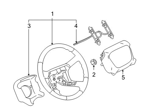 2006 Cadillac Escalade ESV Steering Column, Steering Wheel & Trim, Shroud, Switches & Levers Diagram