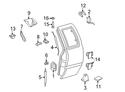 2000 GMC Sonoma Cargo Door Diagram