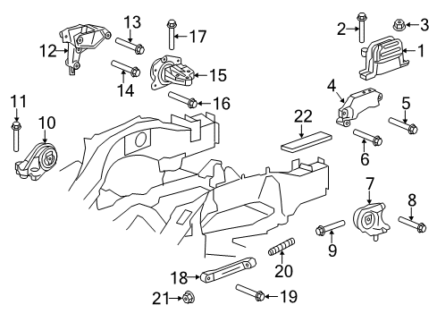 2012 Chevy Captiva Sport Engine & Trans Mounting Diagram