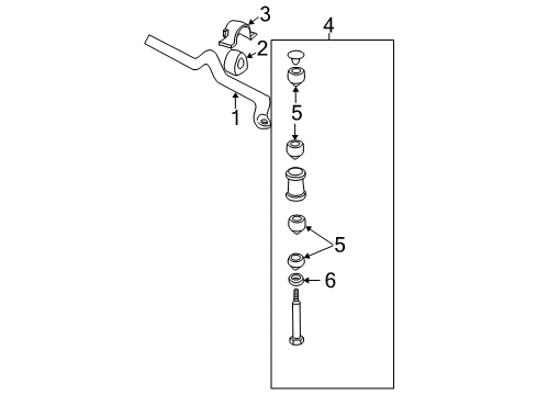 2004 Cadillac DeVille Stabilizer Bar & Components - Front Diagram