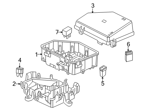 2011 Chevy Caprice Fuse & Relay Box Diagram for 92247583