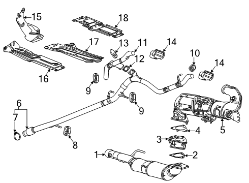 2022 Chevy Silverado 1500 Front Pipe Diagram for 86799817