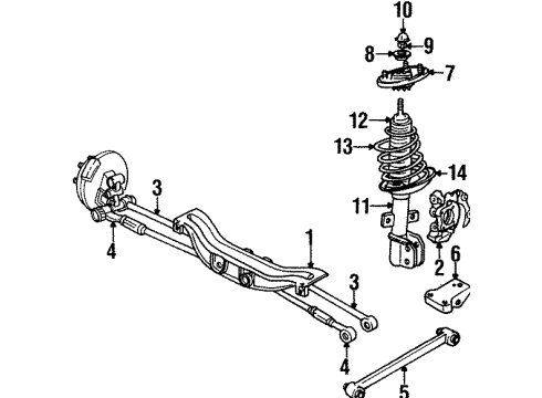 2000 Pontiac Grand Prix Rear Suspension Components, Stabilizer Bar Diagram