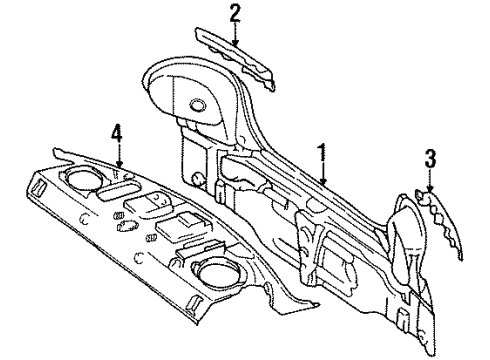 2001 Chevy Metro Rear Body Panel Diagram for 91171437