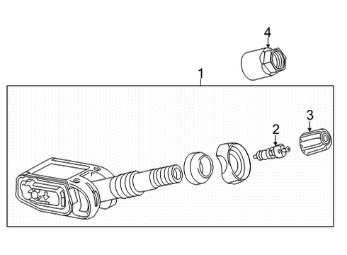 2022 GMC Sierra 3500 HD TPMS Sensor Diagram for 13528563