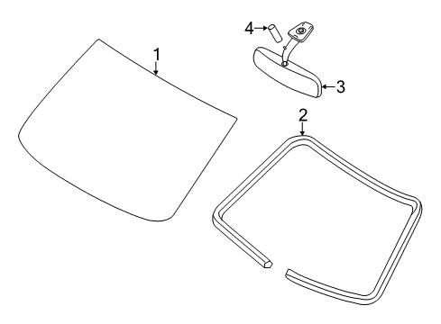 2016 Chevy City Express Windshield Glass Diagram