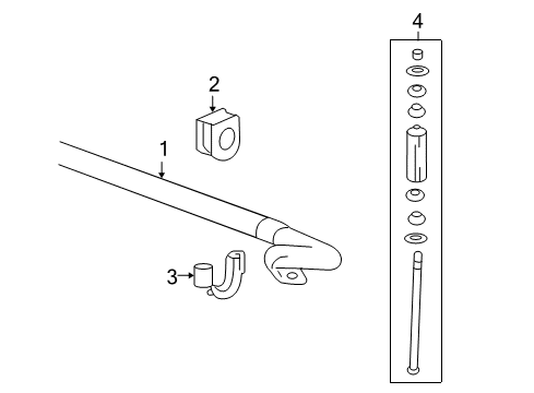 2008 GMC Sierra 2500 HD Front Suspension Components, Lower Control Arm, Upper Control Arm, Stabilizer Bar Diagram