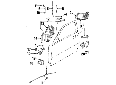 2000 Cadillac Catera Door & Components Diagram