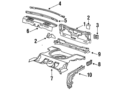 1986 Buick Skylark Side Rail, Passenger Side Diagram for 22546782