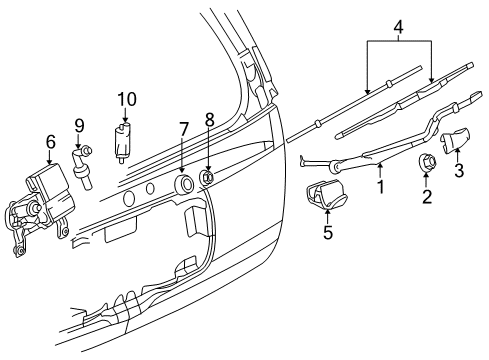 Arm, Rear Window Wiper/Washer Diagram for 15232653