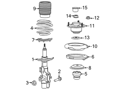 2020 Cadillac CT5 Strut, Driver Side Diagram for 84810467