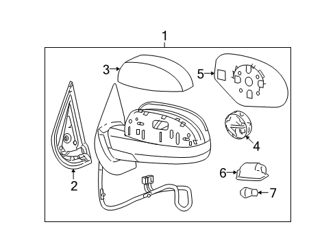 2007 Cadillac Escalade EXT Outside Mirrors Diagram