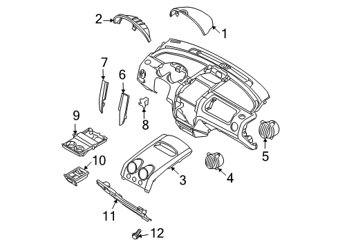 2006 Chevy Aveo Cluster & Switches, Instrument Panel Diagram