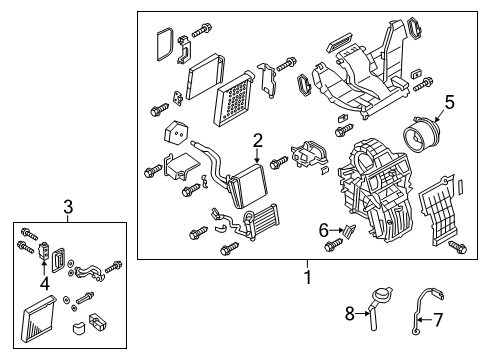 2016 Chevy City Express A/C Evaporator & Heater Components Diagram