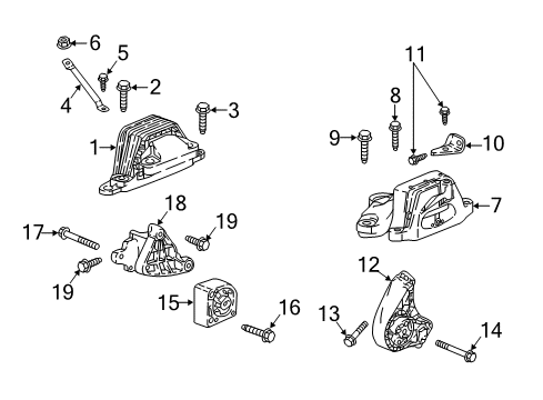 2018 Buick Regal TourX Engine & Trans Mounting Diagram