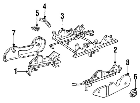 1996 Saturn SC1 Seats & Track Components Diagram