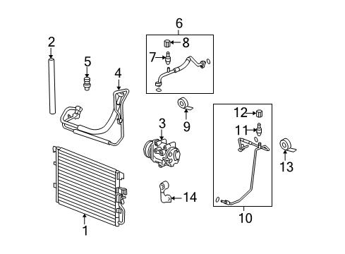 2008 Pontiac Torrent A/C Condenser, Compressor & Lines Diagram