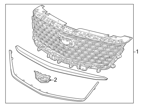 2024 Cadillac XT4 Grille Assembly, Front Diagram for 42861897