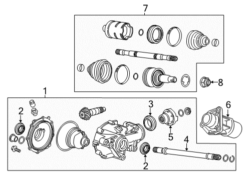 2016 Cadillac CTS Carrier & Front Axles Diagram