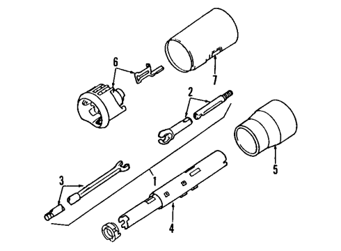 1988 Cadillac Seville Steering Column & Wheel Diagram