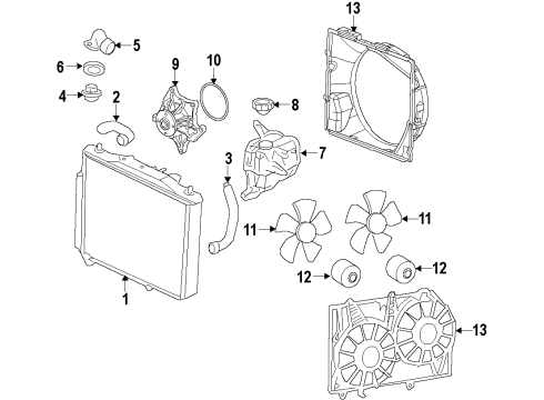 2008 Cadillac CTS Fan Blade Diagram for 25720201