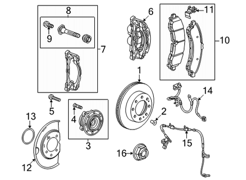 2022 GMC Hummer EV Pickup Caliper Support, Passenger Side Diagram for 86779266