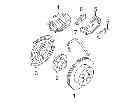 2013 GMC Yukon XL 2500 Brake Components Diagram