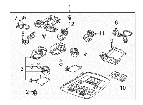 2011 Cadillac CTS Overhead Console Diagram