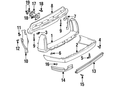 1995 Cadillac DeVille Rear Bumper Diagram