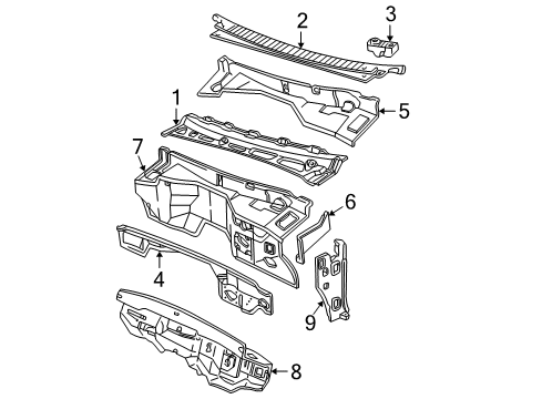 1997 GMC C1500 Cab Cowl Diagram